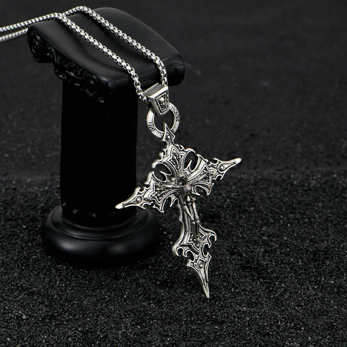 Vintage Gothic Skull Jesus Necklace