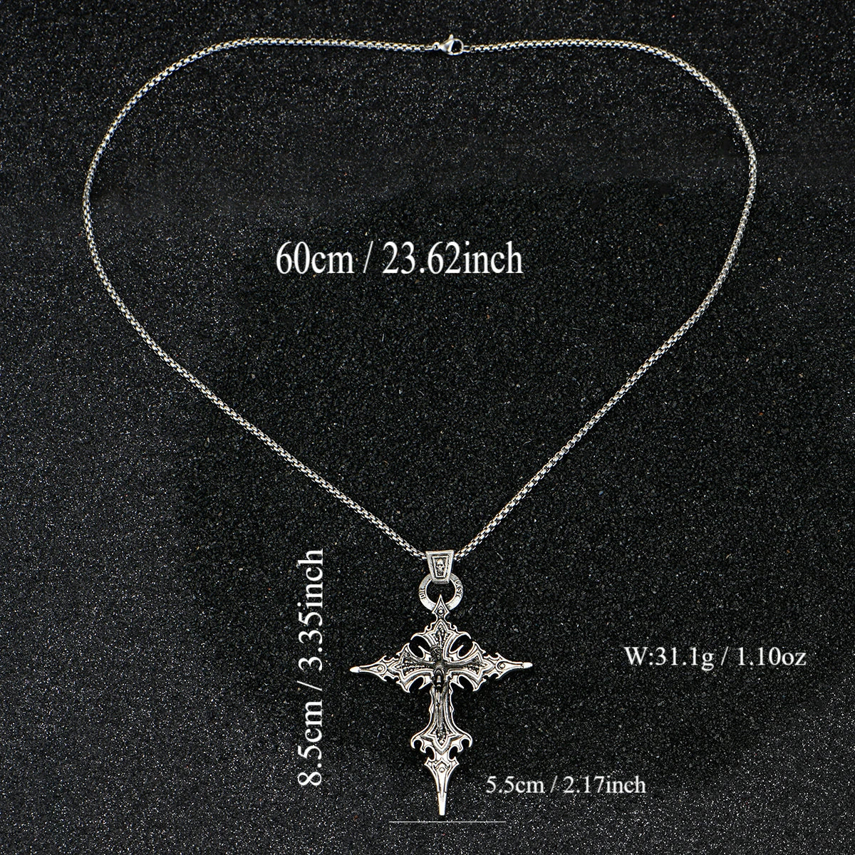Vintage Gothic Skull Jesus Necklace