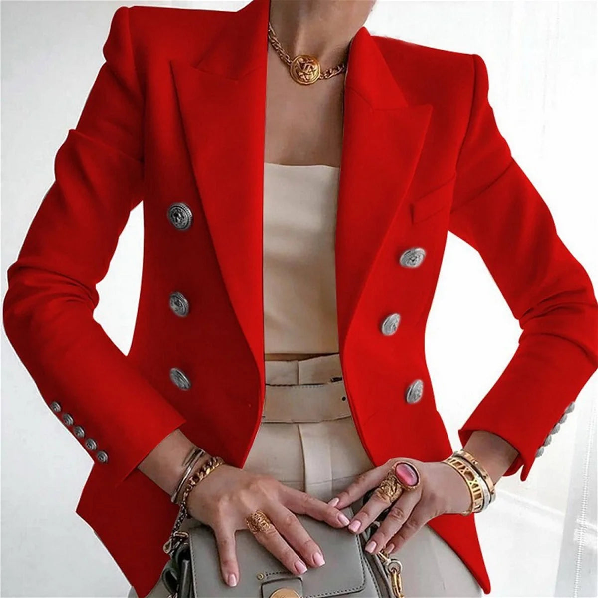 Luxury Female Coats Casual Blazer (Popular)