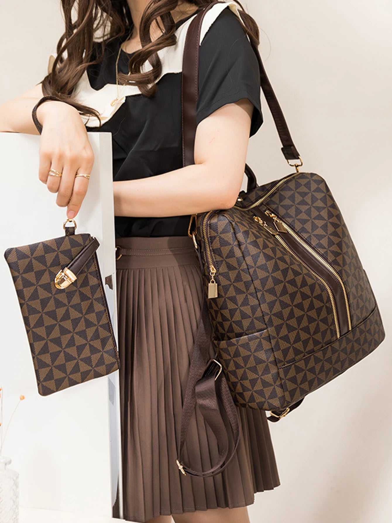 Backpack And Handbag Set (Popular)