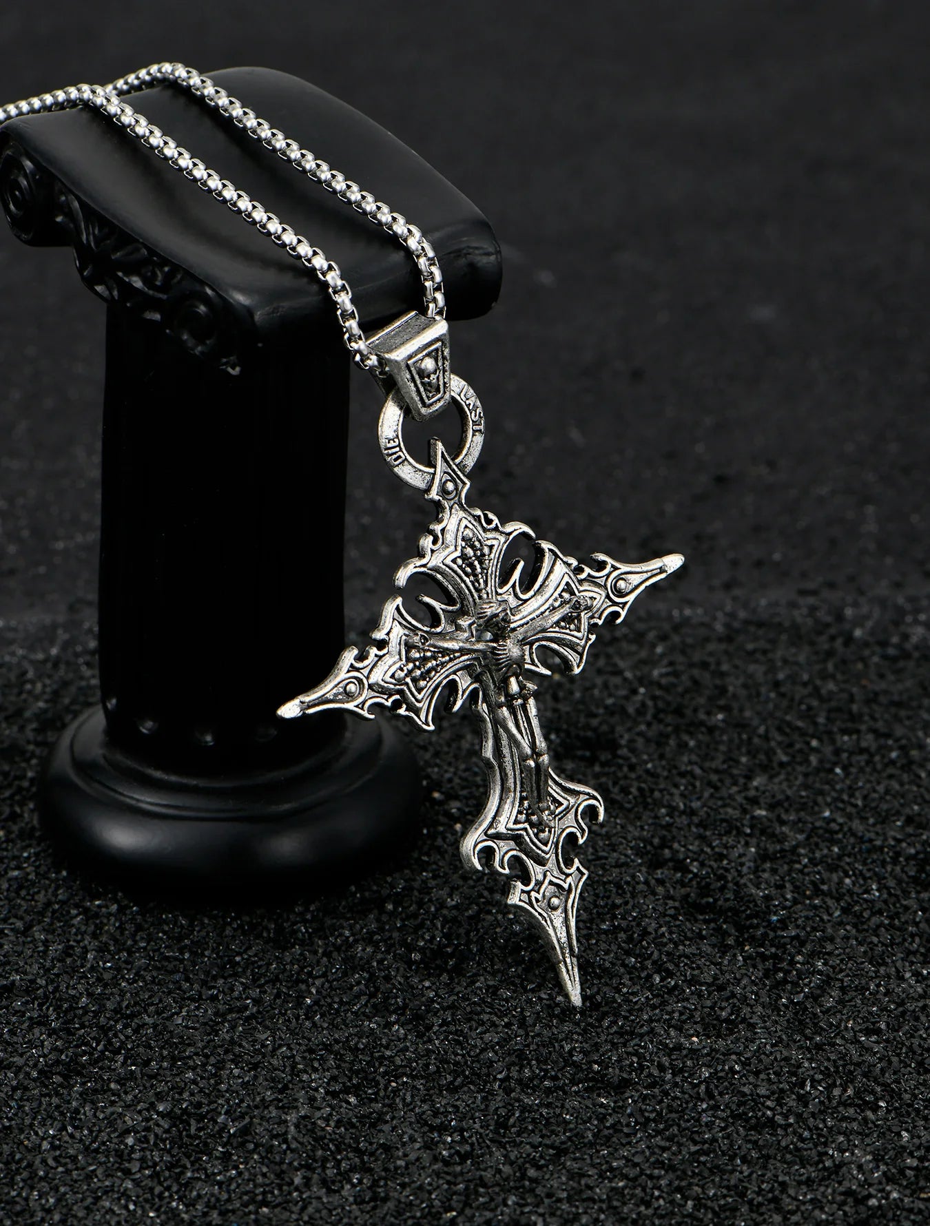 Vintage Gothic Skull Jesus Necklace