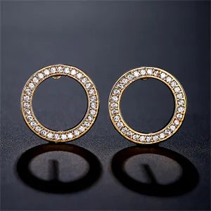 Fashionable New Heart Crystal Stud Earrings