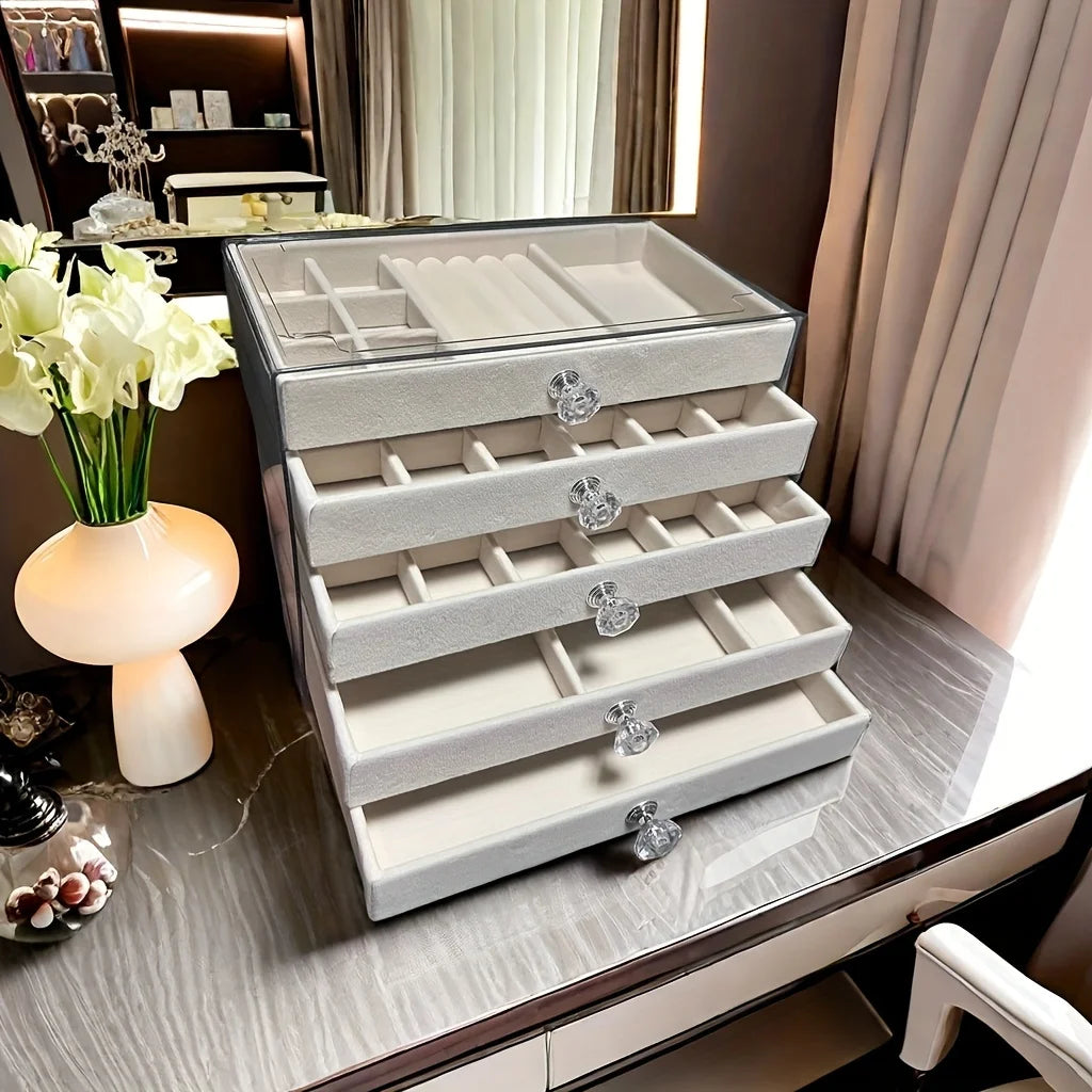 5 Layers of Velvet Jewellery Organiser (Popular)