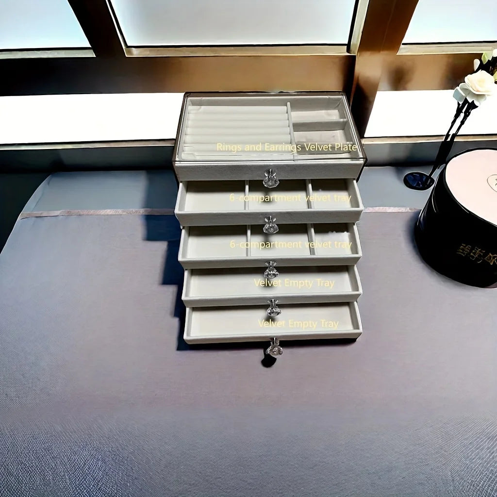5 Layers of Velvet Jewellery Organiser (Popular)