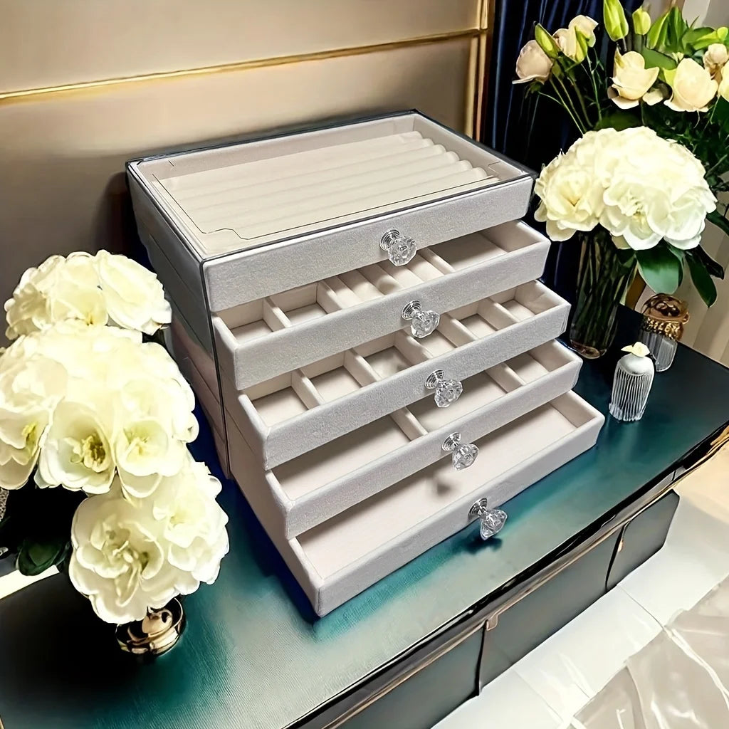 5 Layers of Velvet Jewellery Organiser (Popular)