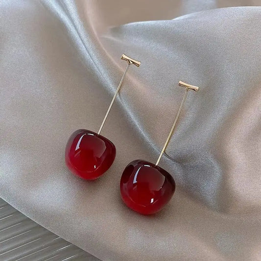 Lovely Sweet Red Cherry Earrings