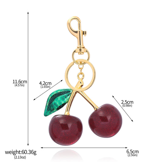 Fashion Delicious Red Cherry Keychain